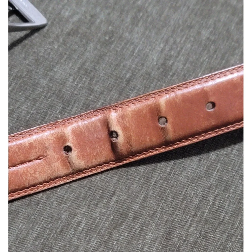 Allen Edmonds Men's Brown Solid Brass Buckle‎ 32564 Calfskin Belt Size 38 USA